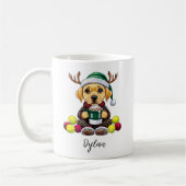 Yellow Lab Puppy Gepersonaliseerde Kerst Mok (Links)