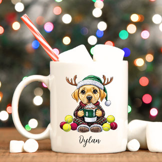 Yellow Lab Puppy Gepersonaliseerde Kerst Mok