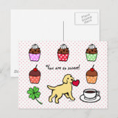 Yellow Lab Puppy Heart Cartoon Briefkaart (Voorkant / Achterkant)