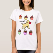 Yellow Lab Puppy Heart Cartoon T-shirt (Voorkant)
