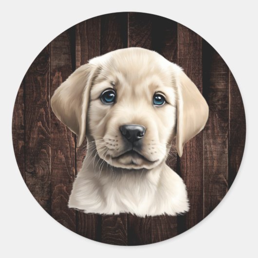 Yellow Lab Puppy Stickers (Voorkant)