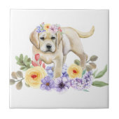 Yellow Lab Puppy Tegeltje (Voorkant)