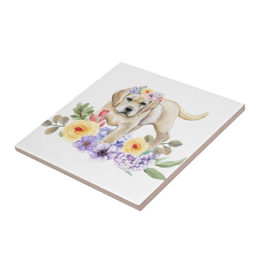 Yellow Lab Puppy Tegeltje (Zijkant)