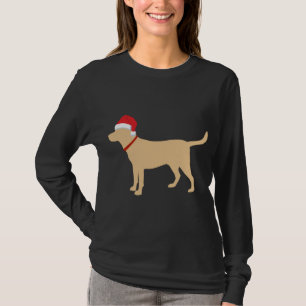 Yellow Lab Santa Hat Schattigee Labrador Kerst T-shirt