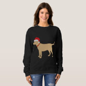 Yellow Lab Santa Hat Schattigee Labrador Kerst Trui (Voorkant volledig)