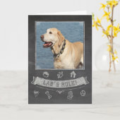 Yellow Lab schoolbord Verjaardag Kaart (Gele Bloem)