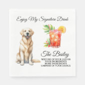 Yellow Lab Signature Drink Bruiloft Pet Servet (Voorkant)