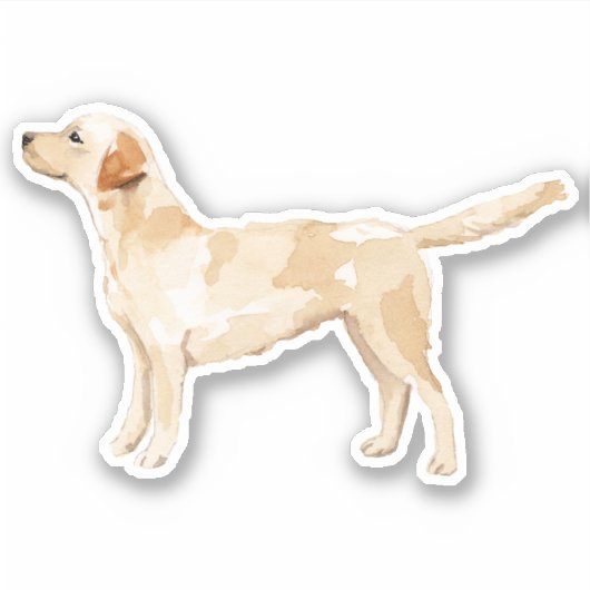 Yellow Lab Silhouette Sticker (Voorkant)