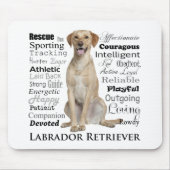 Yellow Lab Traits Mousepad Muismat (Voorkant)