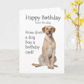Yellow Lab Verjaardag Kaart (Gele Bloem)