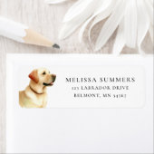 Yellow Lab Waterverf Dog Retouradreslabel Etiket (Insitu)