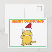 Yellow Lab With Christmas Cap Cartoon Christmas Feestdagenkaart (Voorkant / Achterkant)