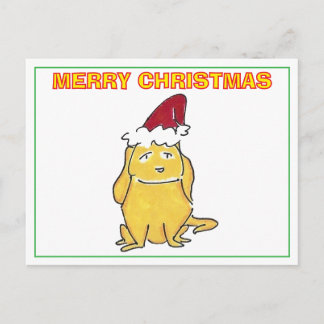 Yellow Lab With Christmas Cap Cartoon Christmas Feestdagenkaart