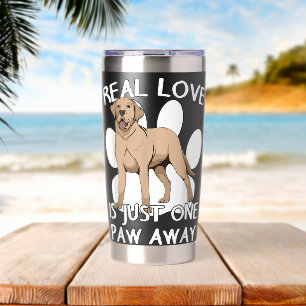 Yellow Labbi Real Love Yellow Lab Paw Quote Geel Geïsoleerde Drinkbeker