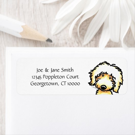 Yellow Labradoodle Art Etiket (Insitu)