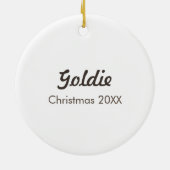 Yellow Labradoodle Art gepersonaliseerd Keramisch Ornament (Achterkant)