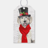 Yellow Labradoodle Holiday Dog Kerstmis Cadeaulabel (Voorkant)