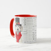 Yellow Labradoodle Hondenliefhebber kerstfeestdag Mok (Voorkant links)