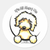Yellow Labradoodle IAAM Ronde Sticker (Voorkant)