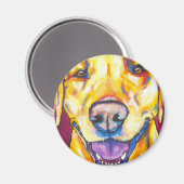 Yellow Labrador 1 Magneet (Voorkant / Achterkant)