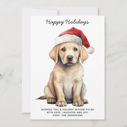 Yellow Labrador 2025 Kalender Hondenliefhebber Ker Feestdagenkaart (Voorkant)