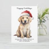 Yellow Labrador 2025 Kalender Hondenliefhebber Ker Feestdagenkaart (Staand voorkant)