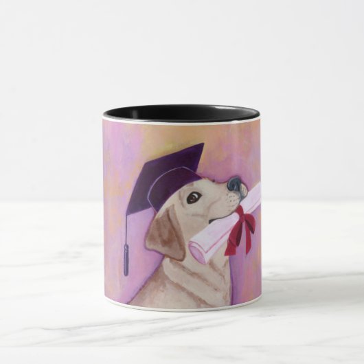 Yellow Labrador Afstuderen Mok (Midden)