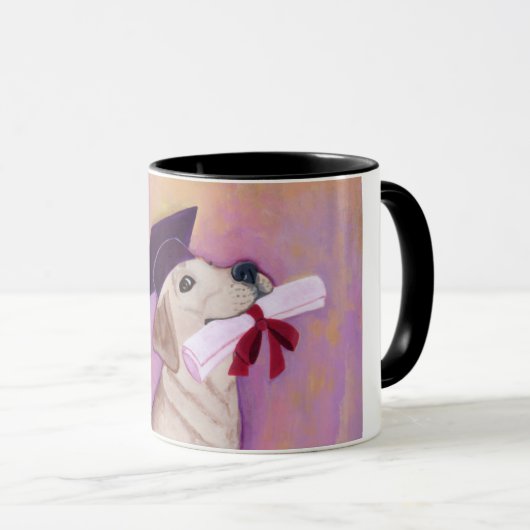 Yellow Labrador Afstuderen Mok (Voorkant rechts)