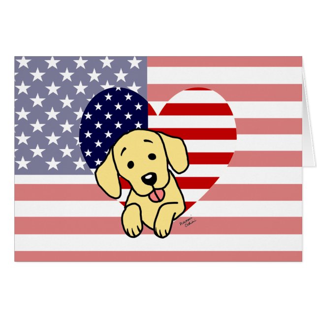 Yellow Labrador American Heart (Voorkant Horizontaal)
