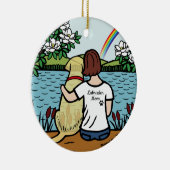 Yellow Labrador Angel and Mom Brown Keramisch Ornament (Rechts)