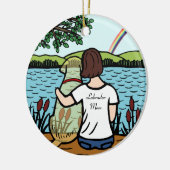 Yellow Labrador Angel en mam 1 Keramisch Ornament (Links)