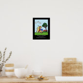 Yellow Labrador Angel met Love Cartoon 2 Poster (Keuken)