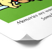 Yellow Labrador Angel met Love Cartoon Poster (Hoek)