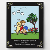 Yellow Labrador Angel met Love Memorial Fotoplaat (Voorkant)
