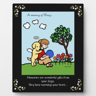 Yellow Labrador Angel met Love Memorial Fotoplaat