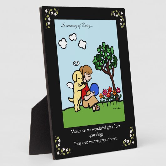 Yellow Labrador Angel met Love Memorial Fotoplaat (Zijkant)