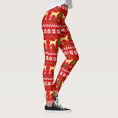Yellow Labrador Antlers Ugly kerstpatroon Leggings (Rechts)