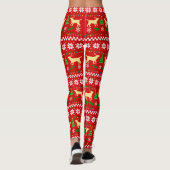 Yellow Labrador Antlers Ugly kerstpatroon Leggings (Achterkant)