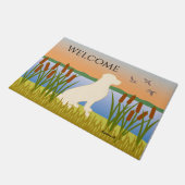 Yellow Labrador Bird Dog Sunset Deurmat (Schuin)