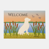 Yellow Labrador Bird Dog Sunset Deurmat (Voorkant)
