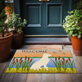 Yellow Labrador Bird Dog Sunset Deurmat
