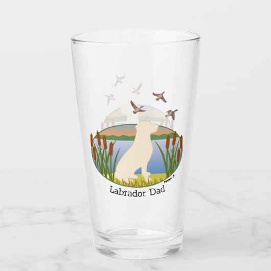 Yellow Labrador Bird Dog Sunset Glas (Achterkant)