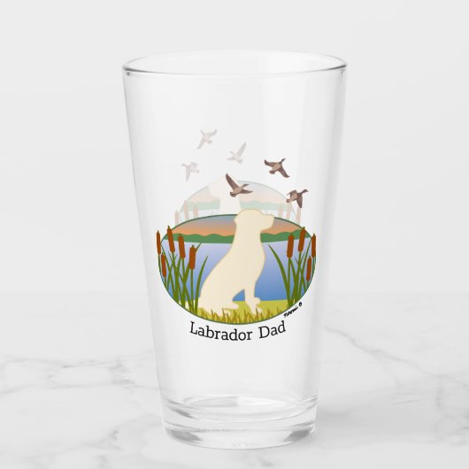 Yellow Labrador Bird Dog Sunset Glas (Voorkant)