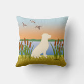 Yellow Labrador Bird Dog Sunset Kussen (Achterkant)