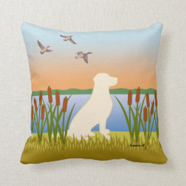 Yellow Labrador Bird Dog Sunset Kussen
