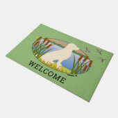 Yellow Labrador Bird Dog Sunset Oval Deurmat (Schuin)