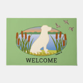 Yellow Labrador Bird Dog Sunset Oval Deurmat (Voorkant)
