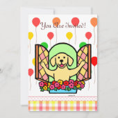 Yellow Labrador Birthday Invite (venster) Kaart (Voorkant)
