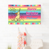 Yellow Labrador Birthday Party Confetti Horizontal Spandoek (Insitu)