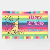 Yellow Labrador Birthday Party Confetti Horizontal Spandoek (Horizontaal)